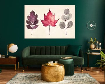 Colourful leaves - Nature art Autumn magic - Leaves by Poster Art Shop