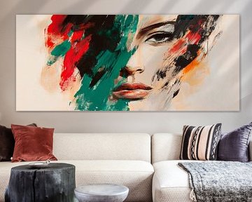 Colourful fragmentation - portrait The soul in the colour palette by Poster Art Shop