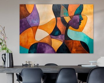Kleurrijke gedachten - gezichten van stilte van Poster Art Shop