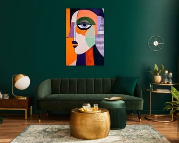 Colourful faces of stillnessArt of expression - faces by Poster Art Shop