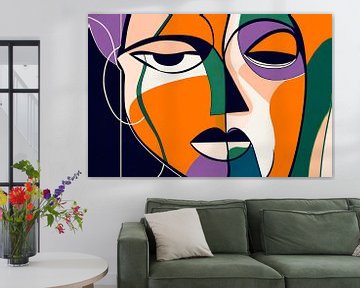Colourful faces of stillnessArt of emotion - abstract by Poster Art Shop