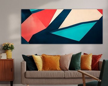 Farbenfrohe Geometrie im Spiel  Kunst der Schatten und Lichtbli von Poster Art Shop