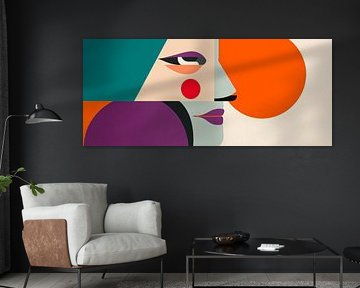 Colourful facial journey - Abstract A look into the soul by Poster Art Shop