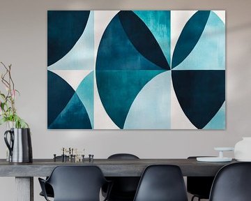 Colourful harmony - Geometry in blue Shadow play - by Poster Art Shop