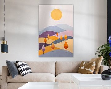 Colourful hills in the sunlight Autumn dream landscape by Poster Art Shop