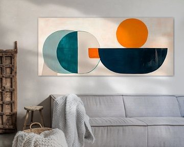 Colourful harmonies - Geometry gentle sun circle in colour by Poster Art Shop