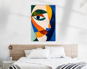 Kleurrijke ziel - abstracte portretkunst van Poster Art Shop