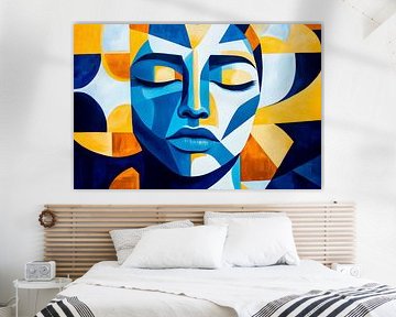 Colourful silence - facial pattern light and shadow - A by Poster Art Shop