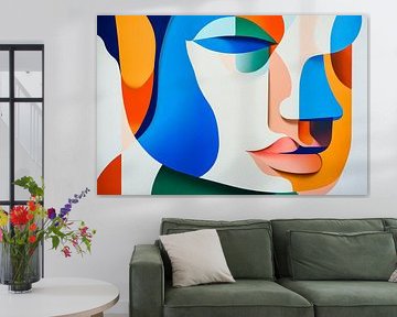 Kleurrijke stilte - gezichtskunst Harmonie van vormen - P van Poster Art Shop