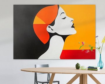 Kleurrijke stilte - Vrouwelijk profiel van Poster Art Shop