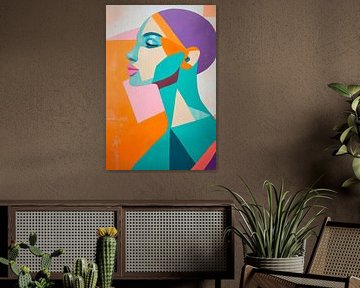 Colourful stillness - abstract portrait design by Poster Art Shop