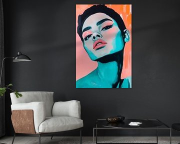 Colourful dreams - Female portrait by Poster Art Shop