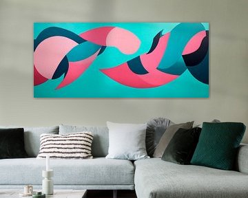 Colourful waves of harmony Sweeping abstraction in the fl by Poster Art Shop