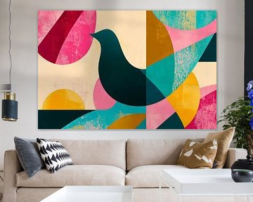 Colourful song - stylised bird Harmony of shapes by Poster Art Shop