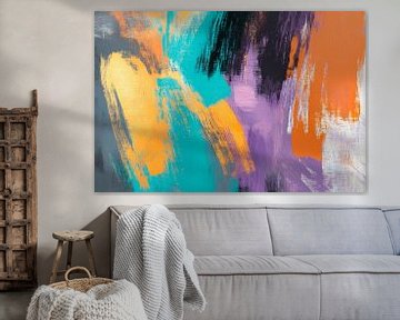 Colourful chaos - abstract harmony Kaleidoscope of emotions by Poster Art Shop