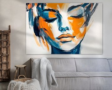 Colourful silence - facial portrait pain by Poster Art Shop