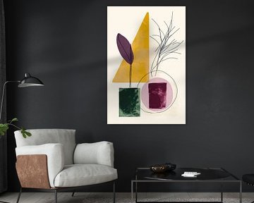 Farbenfrohes Spiel – Botanische Harmonie  Geometrische Elegan von Poster Art Shop