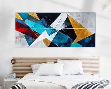 Colour frenzy of geometryAbstract harmony in blueArt de by Poster Art Shop