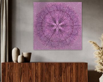 Mandala grafisch, roze/paars van Rietje Bulthuis