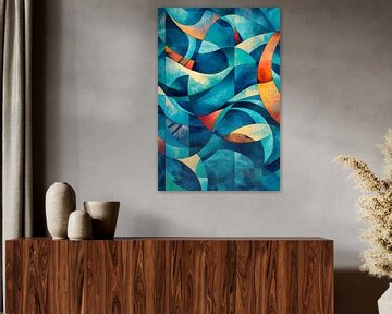 A riot of colour in the blue seaAbstract and harmoniously combinedWe by Poster Art Shop