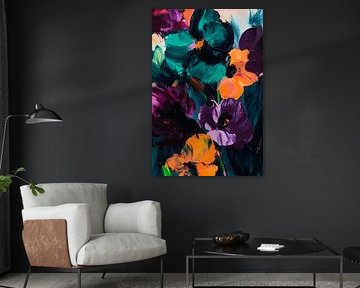 Kleurrijke bloemenpracht Violette dromen in een zee van kleur N van Poster Art Shop