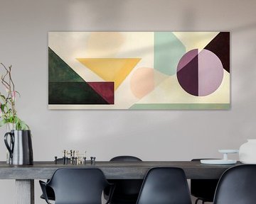 Colour play of shapes - abstract Geometric dreams in Ha by Poster Art Shop