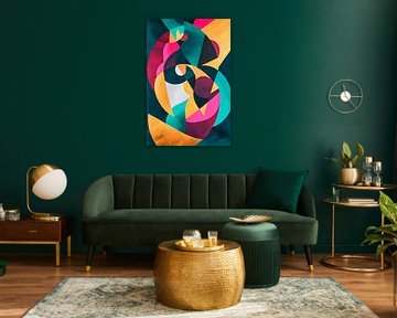 Colour play of geometry by Poster Art Shop