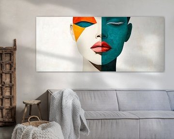 Colour play of opposites Face of duality Reflection by Poster Art Shop