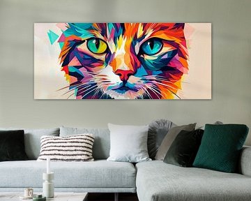 Play of colours in the cat's eyes Artful soul in the cat's gaze by Poster Art Shop