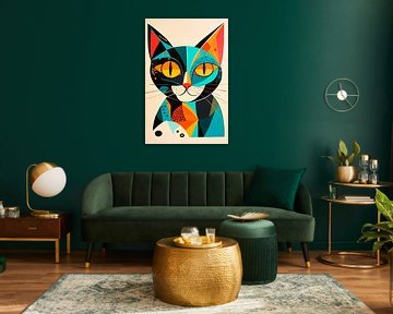 Play of colours of the velvet paw by Poster Art Shop