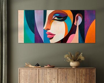 Colour play of the soul - portrait art face of colours - by Poster Art Shop