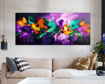 A play of colours for the senses - abstract flowers by Poster Art Shop