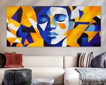 Jeu de couleurs du silence - Portrait Rêve bleu - Oeuf de l'âme sur Poster Art Shop