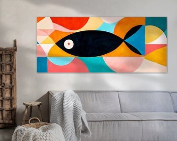 Play of colours in the ocean - Abstract fish by Poster Art Shop