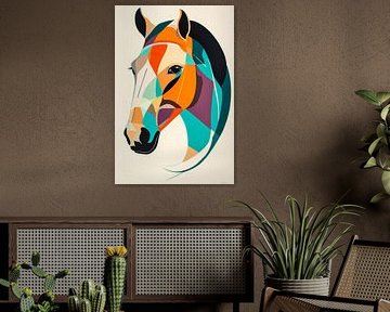 Play of colours of life - Horse head by Poster Art Shop