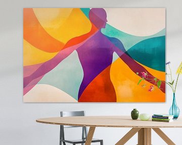 Colourful harmony: Human silhouette Sound of colours - by Poster Art Shop