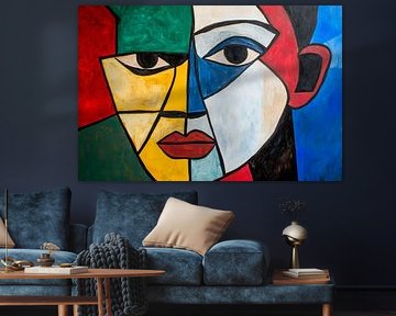 Coloured fragmentation - Facial portrait by Poster Art Shop