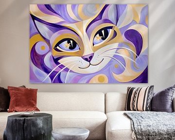 Feline Träume – Bunte Katzensymphonie von Poster Art Shop