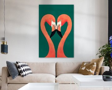 Flamingo love in a riot of colour by Poster Art Shop