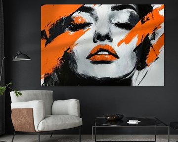 Femme Fatale in oranje schaduw van Poster Art Shop