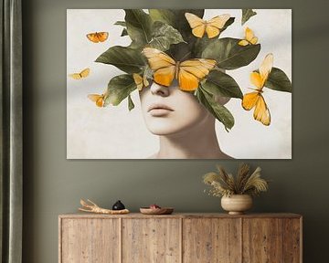 Denkvleugels - gele vlinders van Poster Art Shop