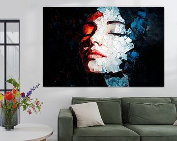 Fragmented dreams - facial journey play of colours of silence by Poster Art Shop