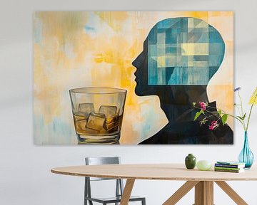 Spirituele reflectie - glas in de hand van Poster Art Shop