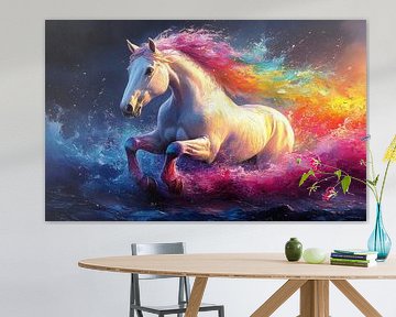 Peinture du cheval arc-en-ciel