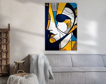 Geometrische elegantie - Kleurenspel Gezicht van kleuren - St van Poster Art Shop