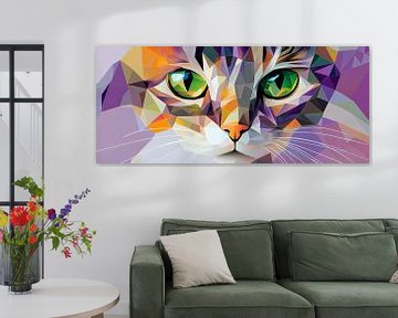 Geometrische momenten - kattenkunst kleurenspel van de zintuigen van Poster Art Shop