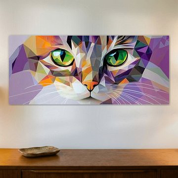 Geometrische Augenblicke – Katzenkunst  Farbspiel der Sinne  von Poster Art Shop