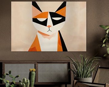 Geometric grace - cat portrait by Poster Art Shop