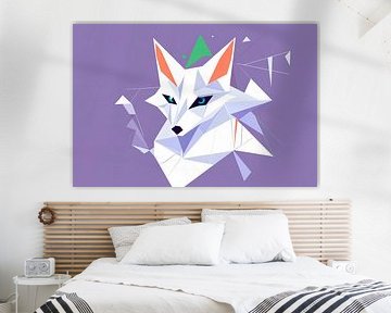 Geometric elegance - Fox Portrait Creative Fox - face by Poster Art Shop