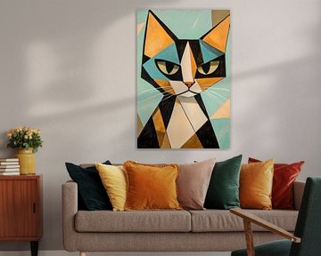 Geometric elegance - cat portrait by Poster Art Shop